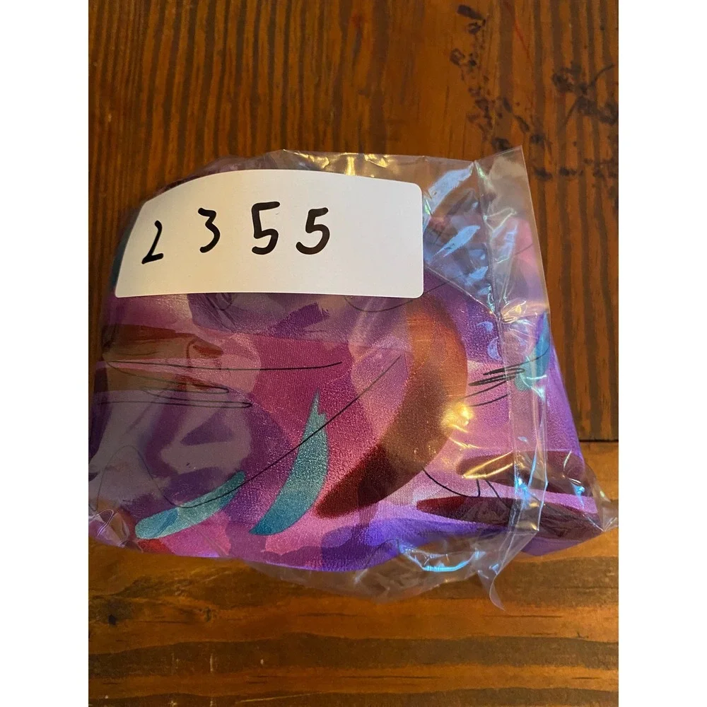 J Garcia Silk Tie Courtyard Performance Collection 38‎ Abstract Purple Teal 2004